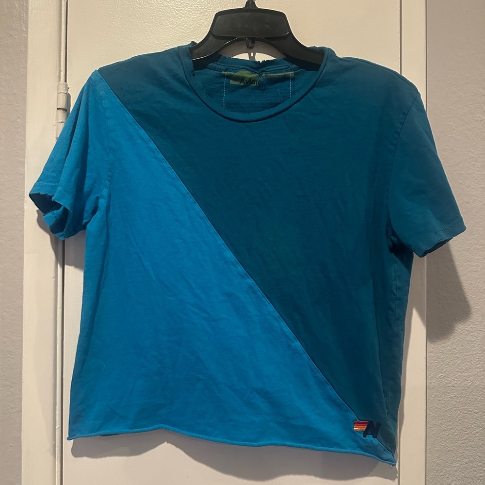 AVIATOR NATION BOYFRIEND TEE - SPLIT BLUE - no longer carried